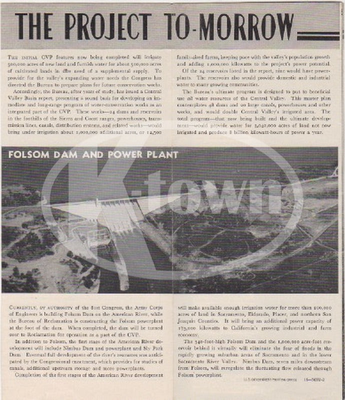 Folsom Dam Power Plant California Vintage Reclamation Advertising Brochure