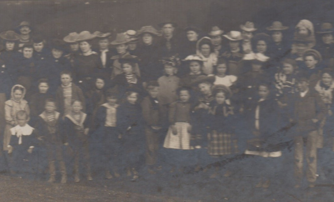 Orphan Train Adoption Kids Dressed Up Antique Group Photo on Board