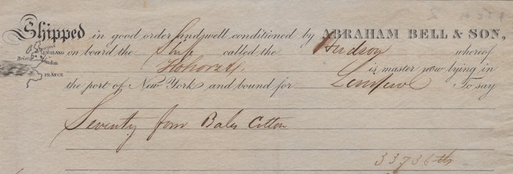 Abraham Bell Cotton Ship Southern Slave Owner Antique Signed Legal Document 1852