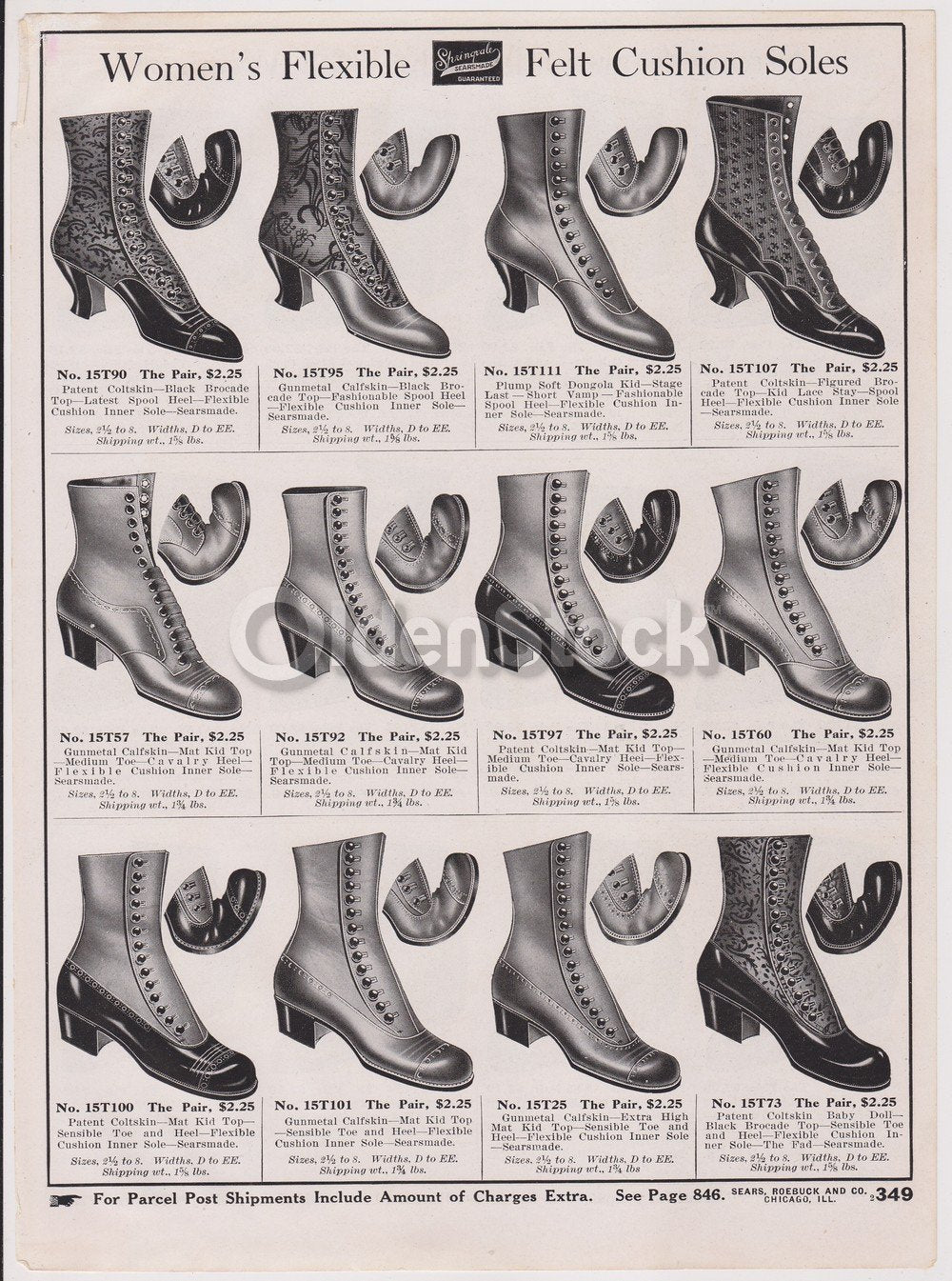 Sears Victorian Women's Heeled Boots & Shoes Designs Antique Graphic Advertising Flyer Print