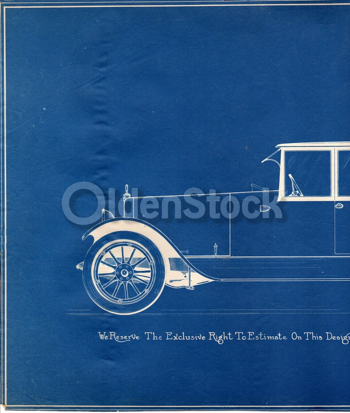 H.H. Babcock Fox Motor Car Sedan Antique Automobile Design Blueprint 1922