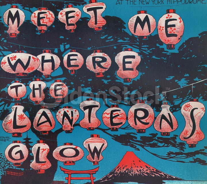 Meet Me Where the Lanterns Glow Antique Graphic Art Sheet Music 1909