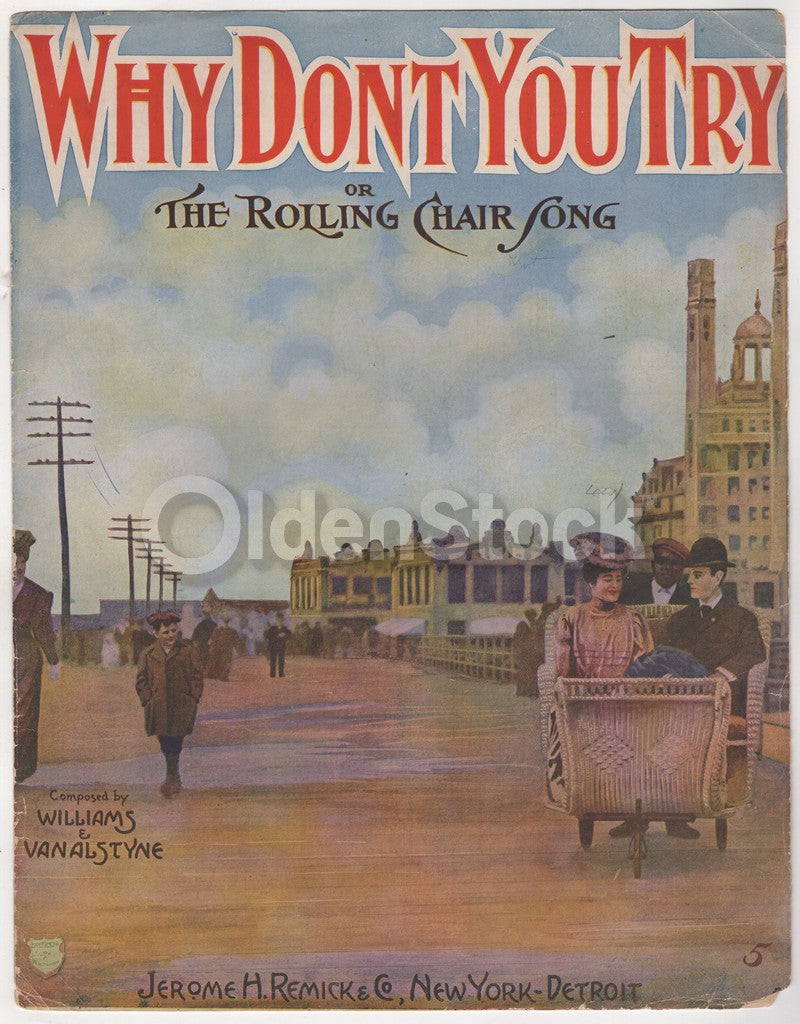 Why Don't You Try Atlantic City Boardwalk NJ Antique Sheet Music 1905