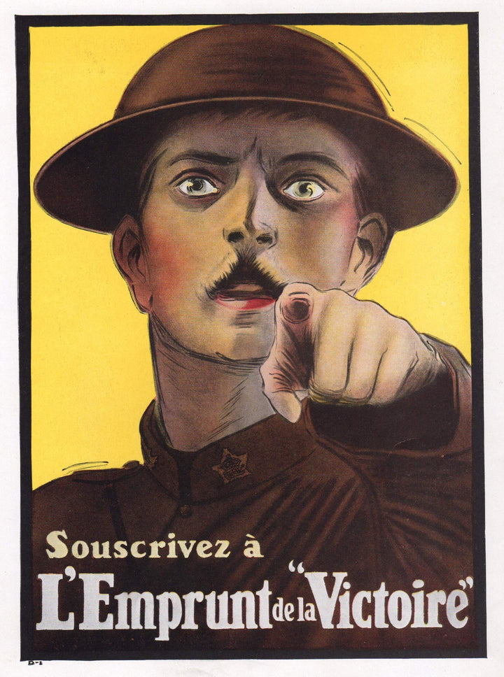 Souscrivez a L'emprunt de la Victoire French Soldier WWI Propaganda Poster Print