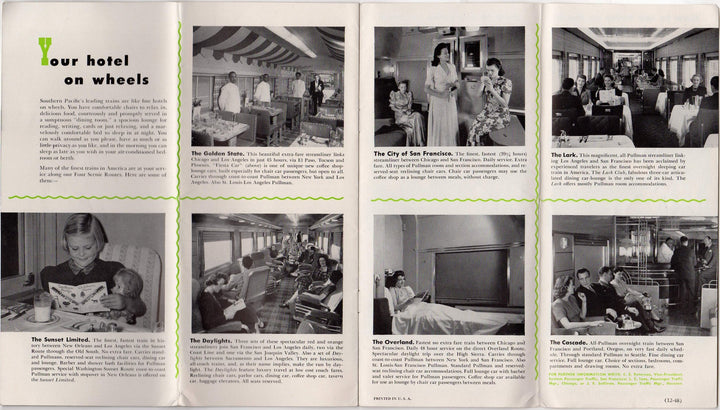 Southern Pacific Sunset Route California Vintage Graphic Advertising Travel Brochure