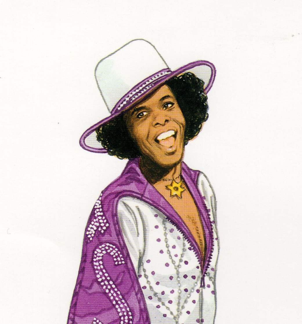 Sylvester Sly Stone Rock Music Legend Illustrated Paper Doll Cut-Out Print