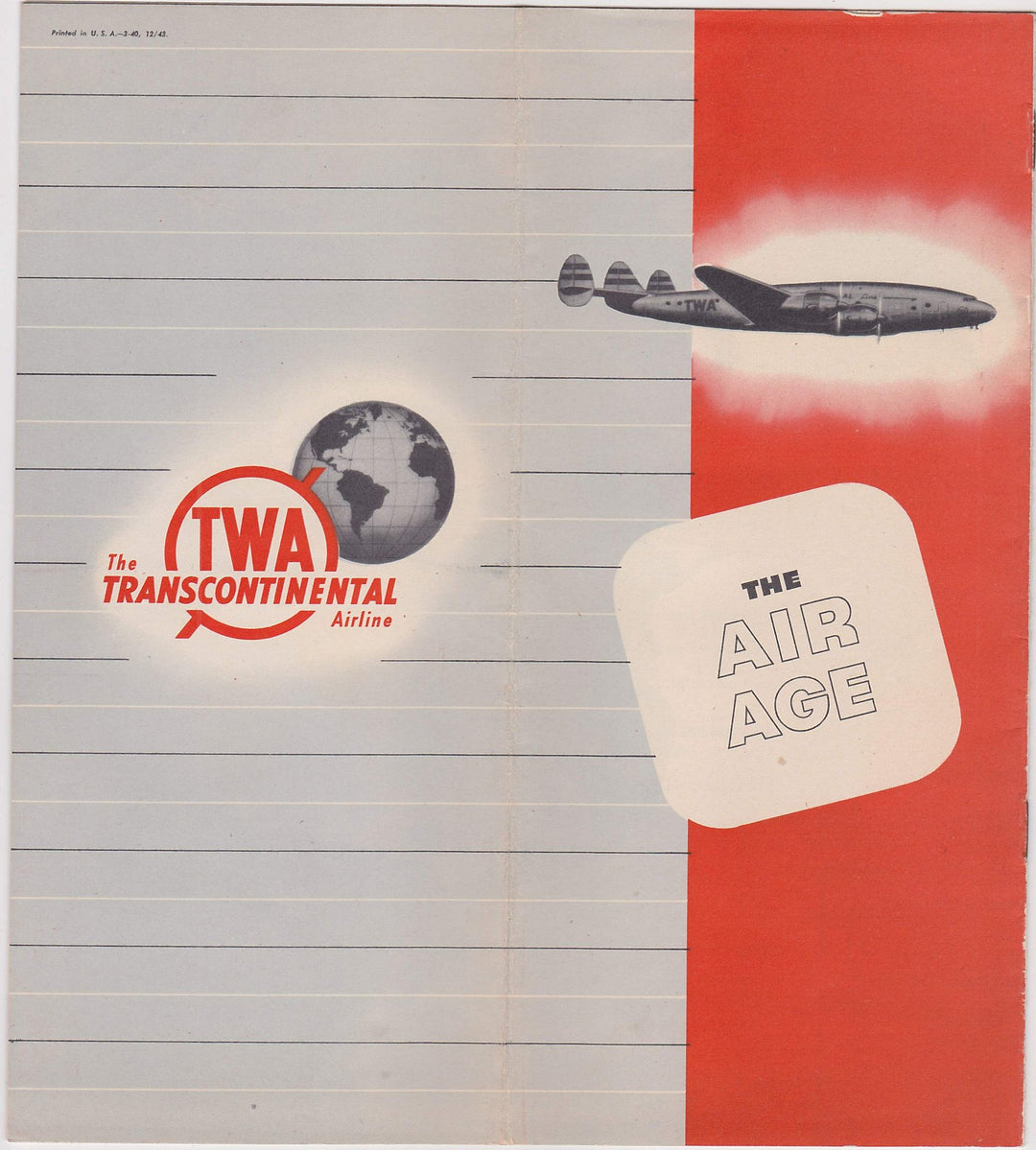 TWA Airlines Stratoliner & Constellation Vintage Graphic Advertising Aviation History Brochure