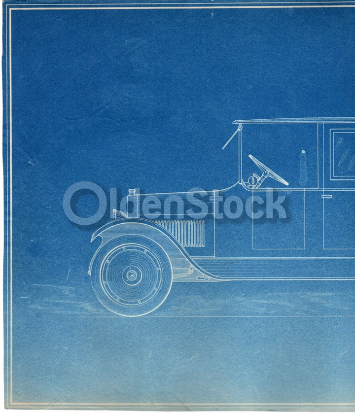 H.H. Babcock REO Chassis Taxi Cab Antique Automobile Design Blueprint Poster 1922