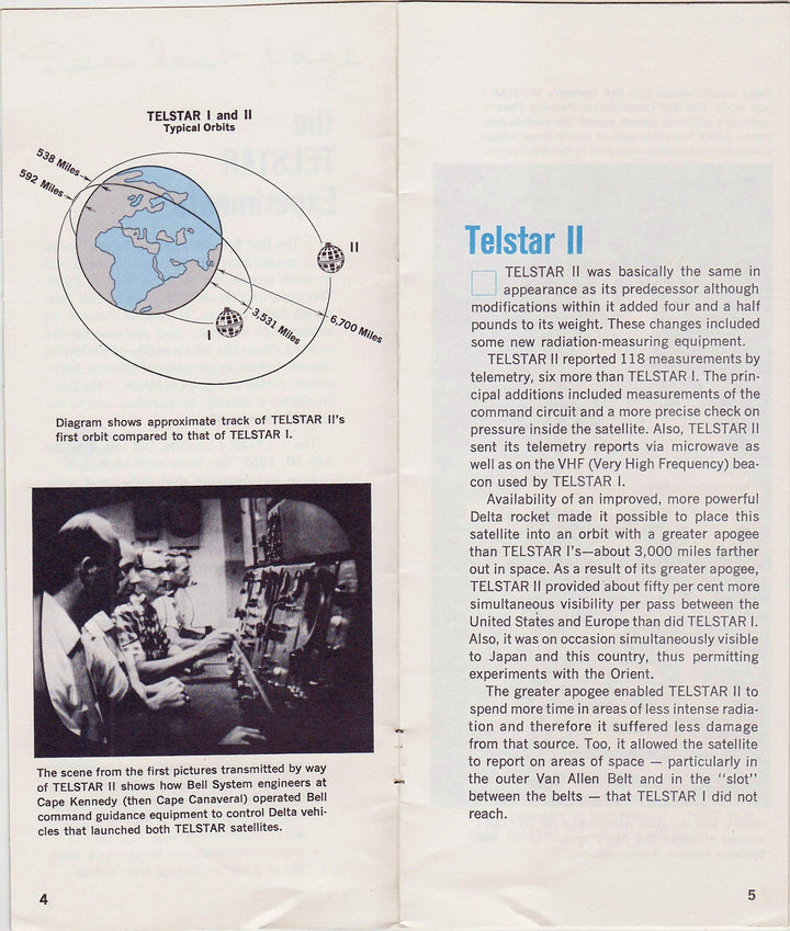 Telstar Satellites Bell Systems Space Experiments Vintage Promotional Brochure
