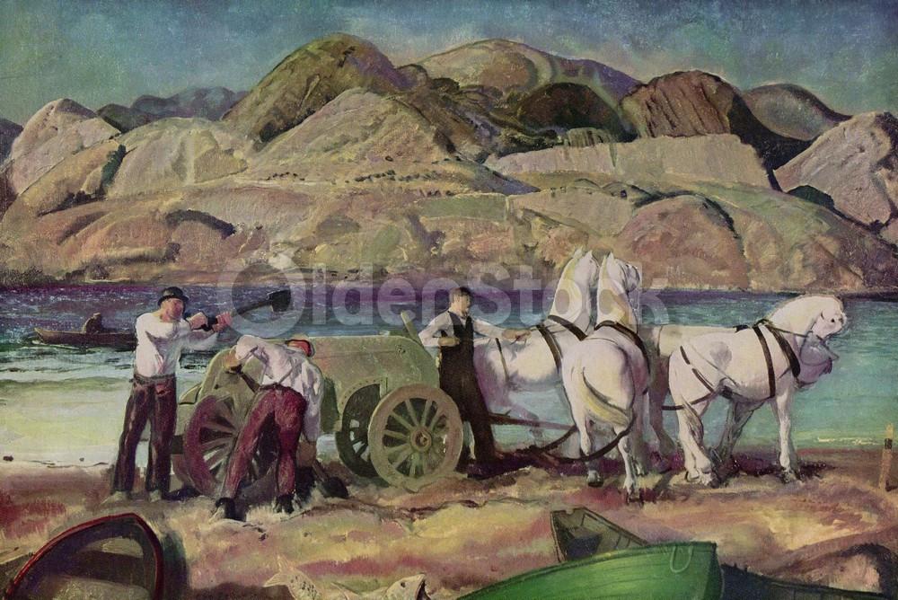 The Sand Cart Painting by Artist George Bellows Vintage Art Print