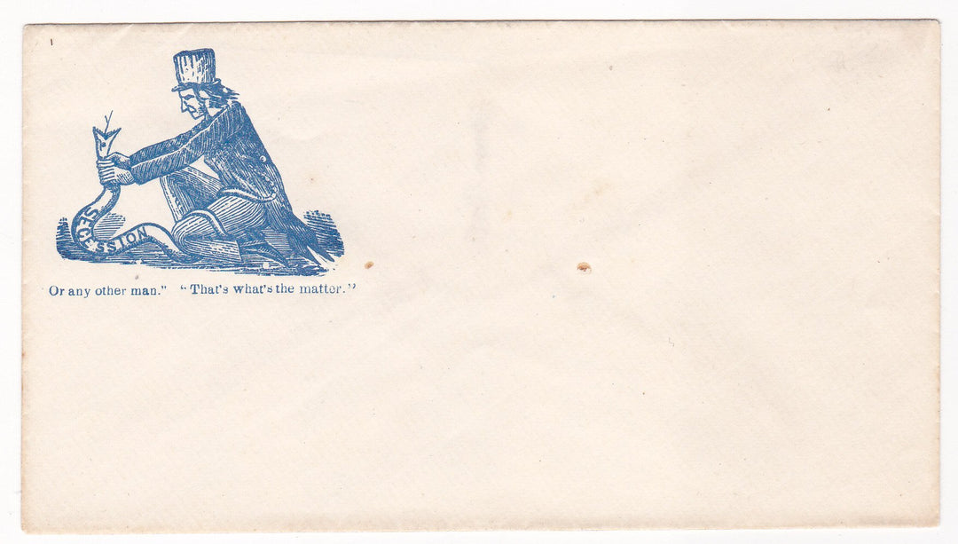 Uncle Sam Choking Out Secession Antique Civil War Propaganda Art Mail Cover