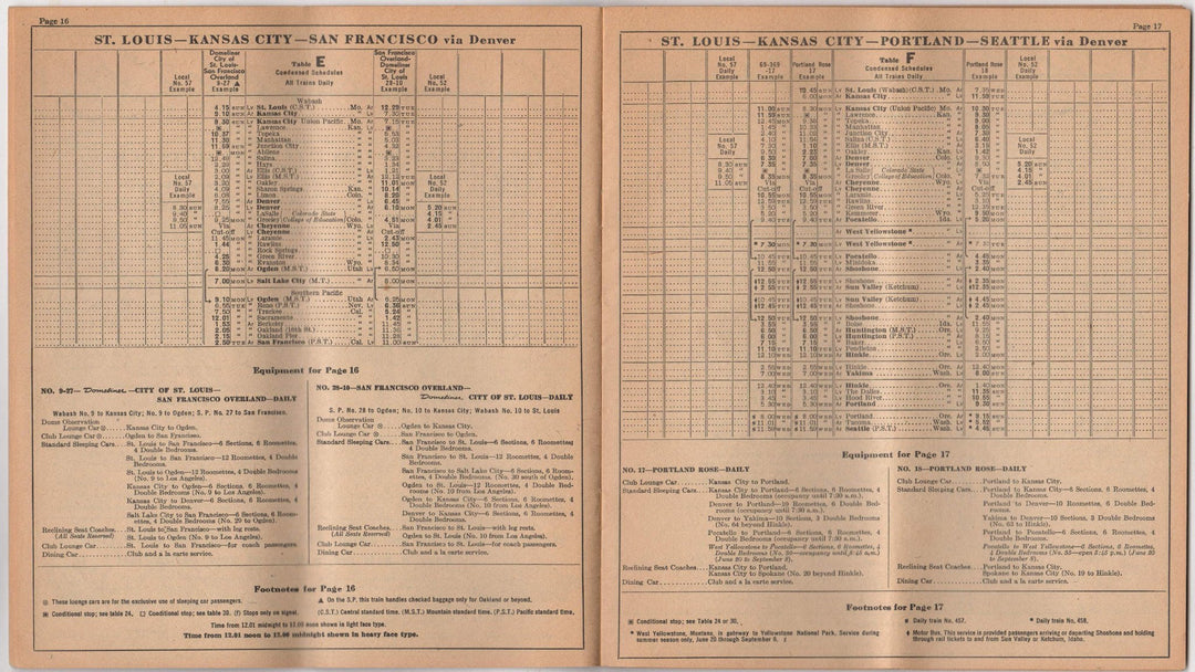 Union Pacific Railroad Vintage Graphic Illustrated Railway Timetable 1955