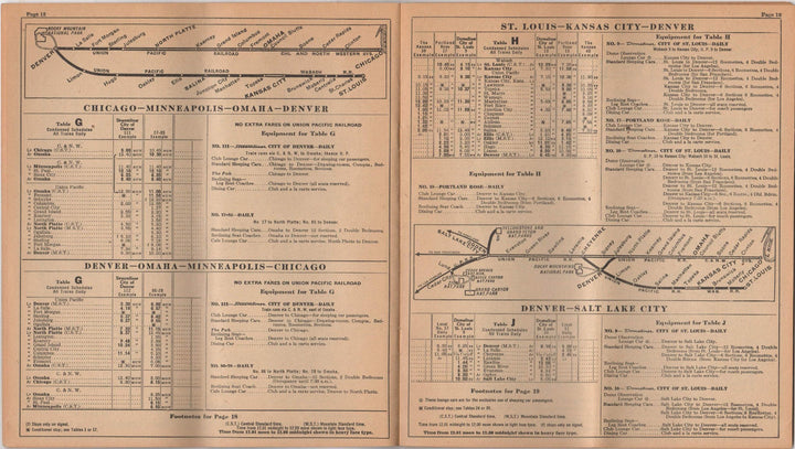 Union Pacific Railroad Vintage Graphic Illustrated Railway Timetable 1955