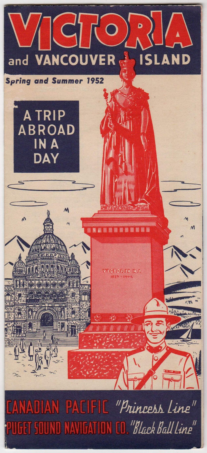 Victoria & Vancouver Island Canadian Pacific Vintage Graphic Advertising Travel Brochure
