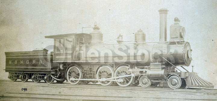 Marietta and North Georgia Railroad Train Engine Antique Albumin Photo