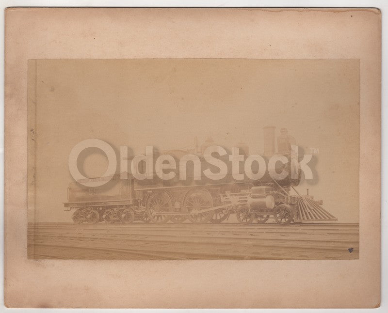 Savannah and Western Railroad Train Engine Antique Albumin Photo