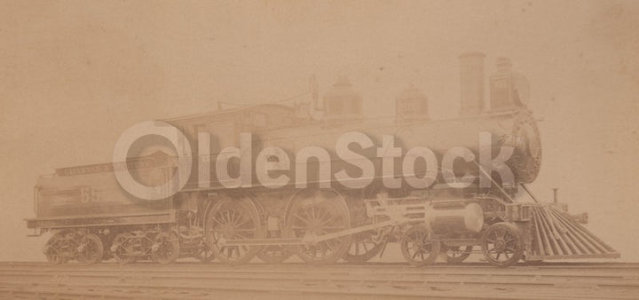 Savannah and Western Railroad Train Engine Antique Albumin Photo