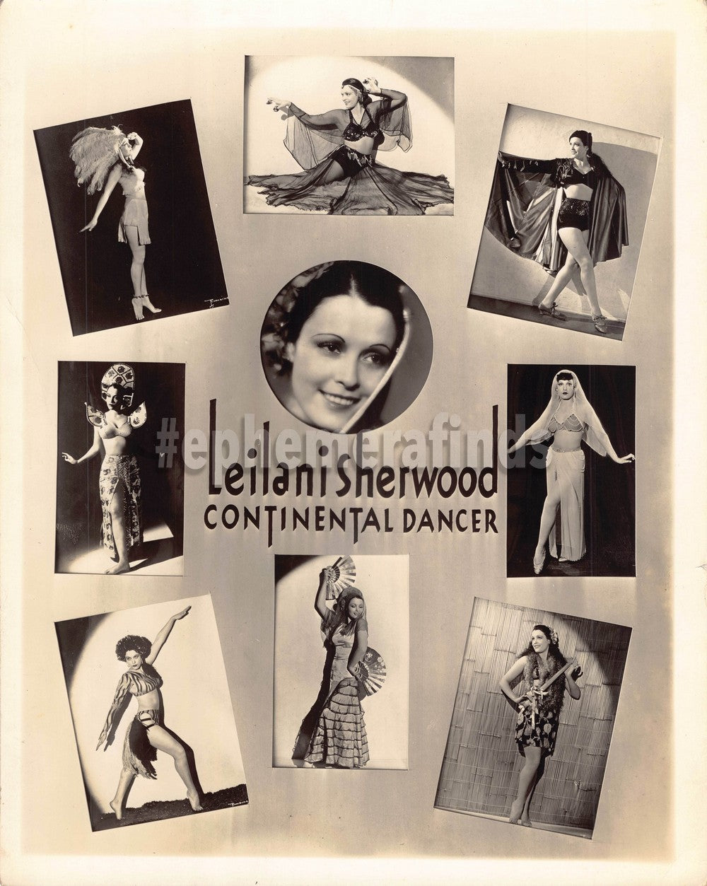 Leilani Sherwood Argentina Pin-up Stage Dancer Vintage Theatre Photo