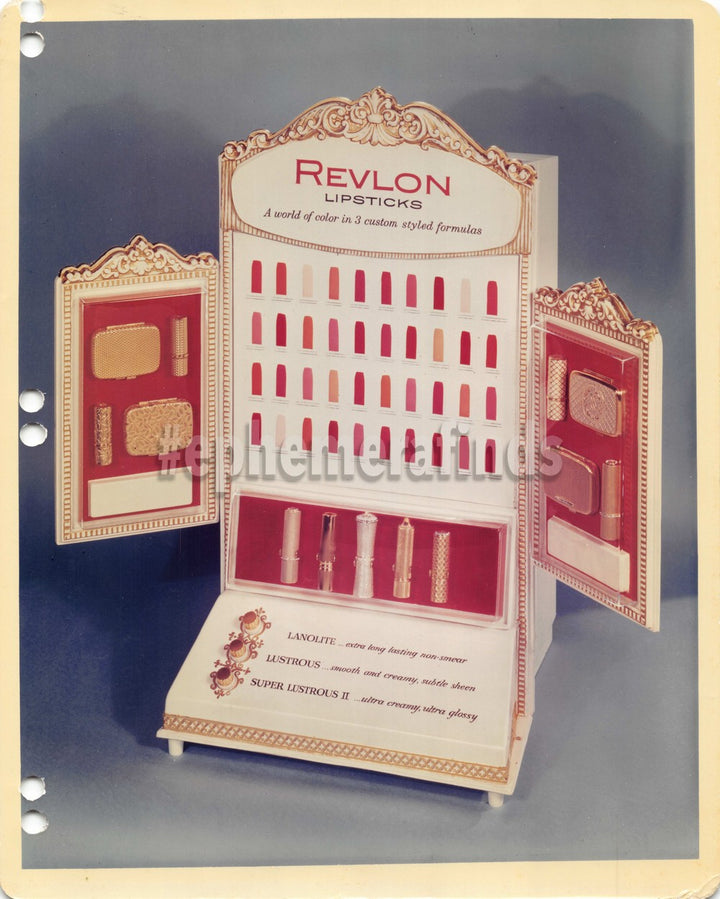 Revlon Lanolite Lipsticks Vintage Store Counter Display Advertising Photo