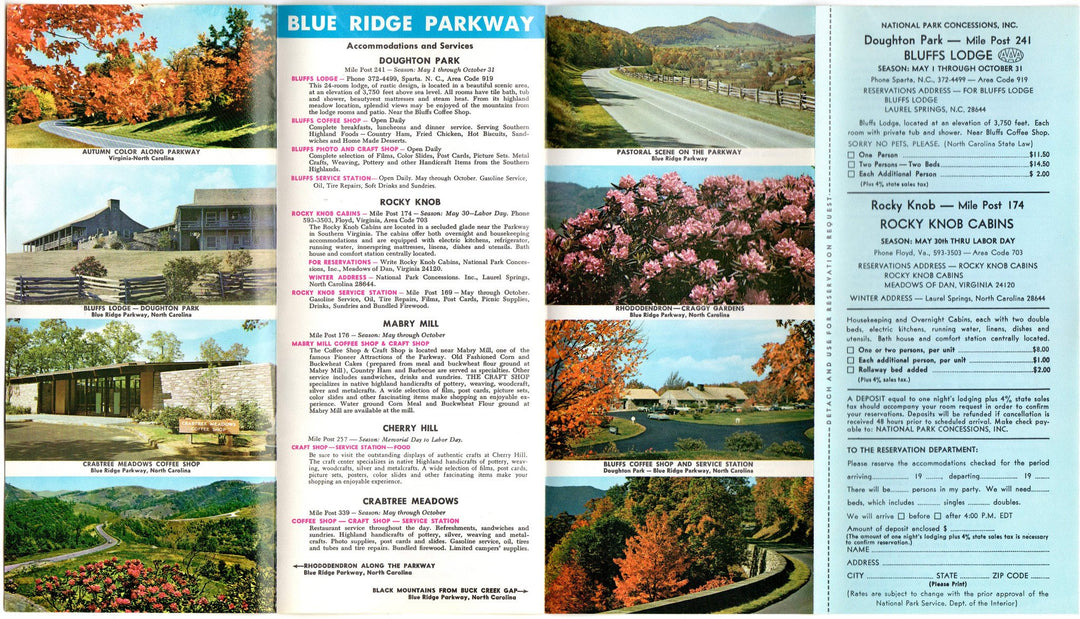 Virginia North Carolina Blue Ridge Parkway Vintage Advertising Travel Brochure