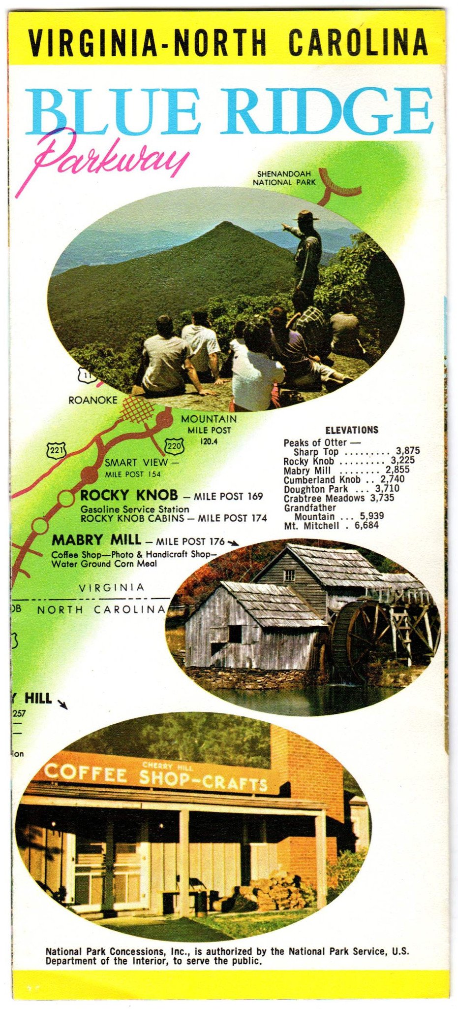 Virginia North Carolina Blue Ridge Parkway Vintage Advertising Travel Brochure