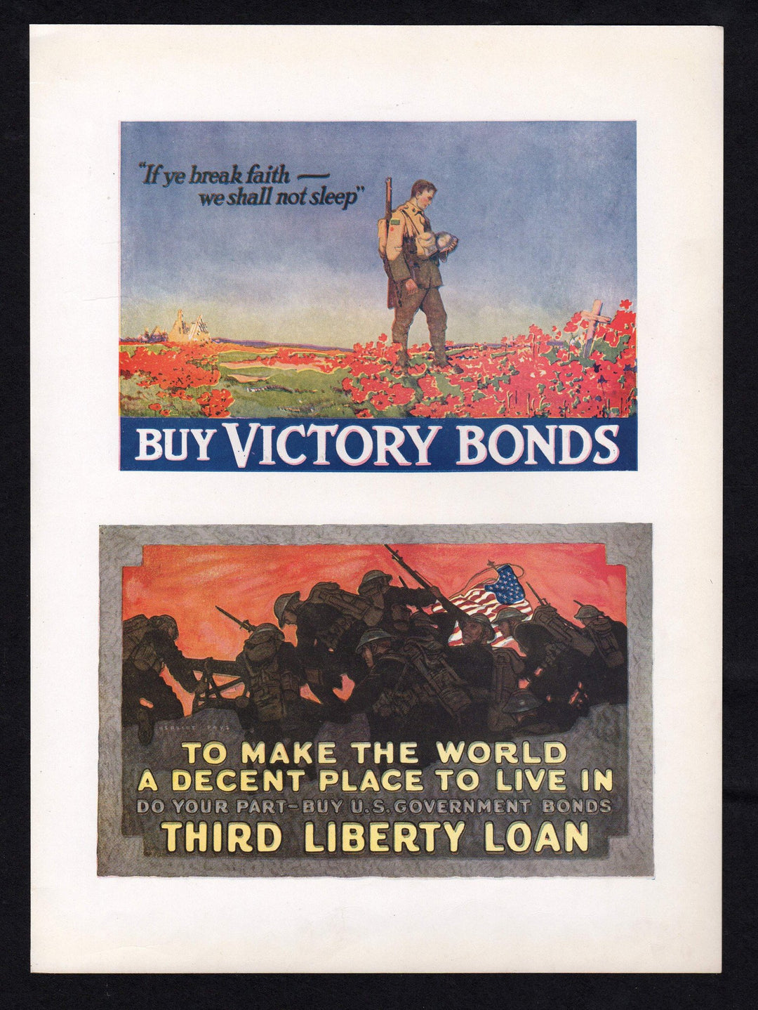 WWI Soldiers Liberty Victory Bonds Do Your Part Vintage Illustrated Mini Posters Print