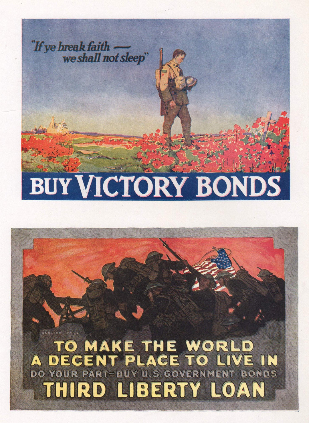 WWI Soldiers Liberty Victory Bonds Do Your Part Vintage Illustrated Mini Posters Print