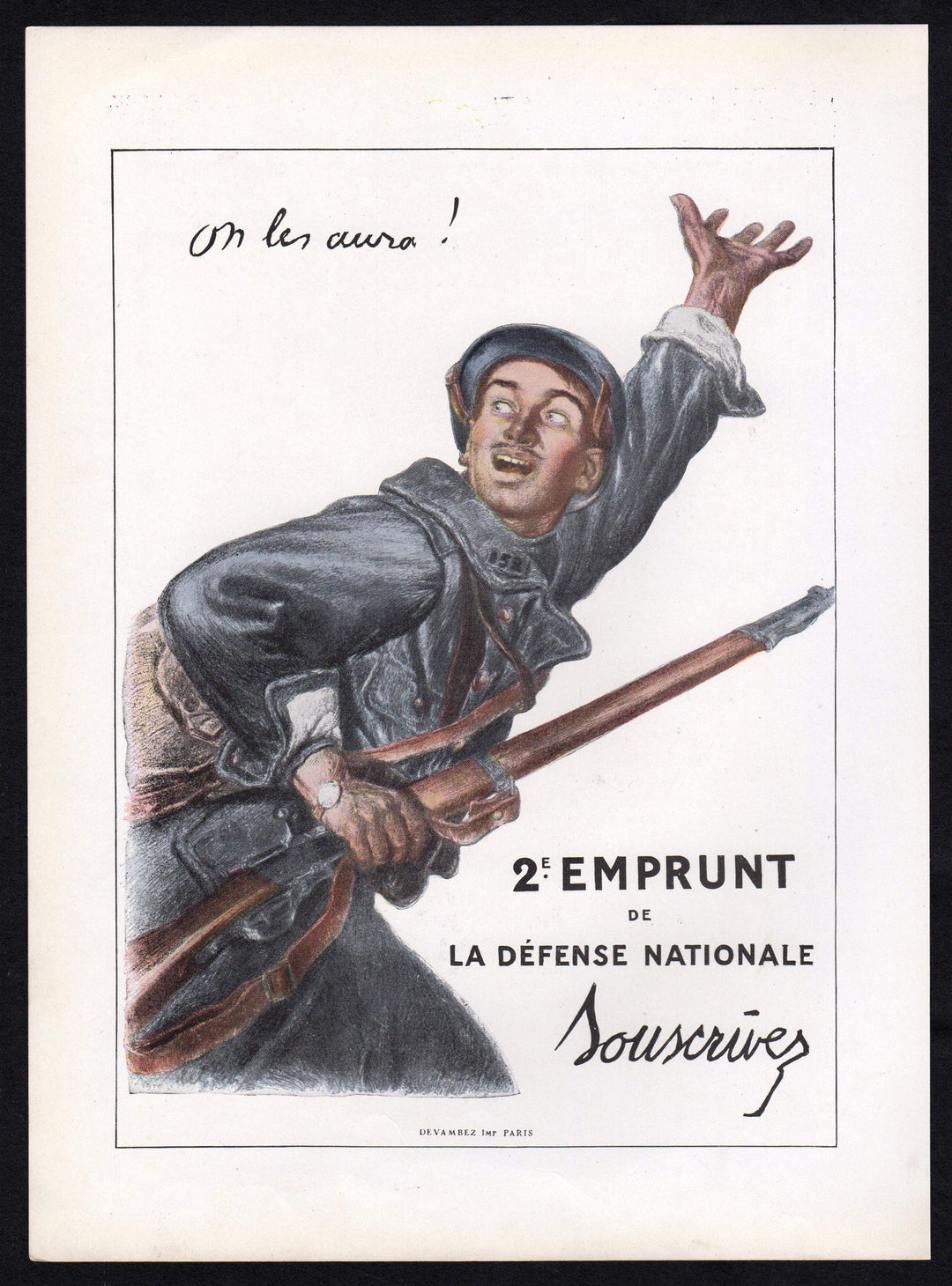 We Shall Get Them! La Defense Nationale Vintage WWI French Military Propaganda Poster Print