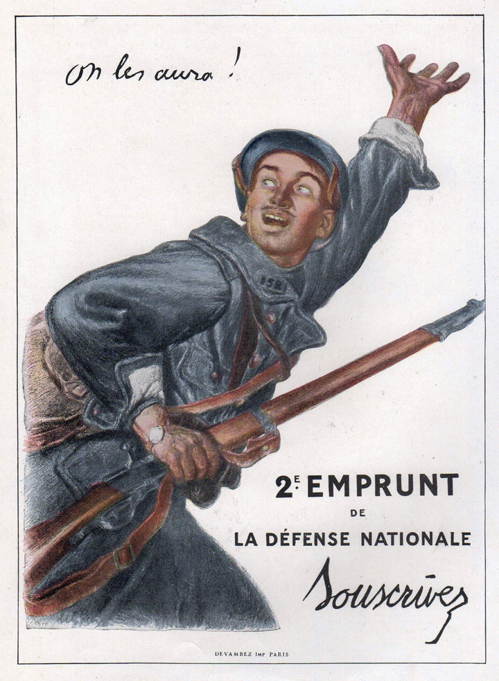 We Shall Get Them! La Defense Nationale Vintage WWI French Military Propaganda Poster Print