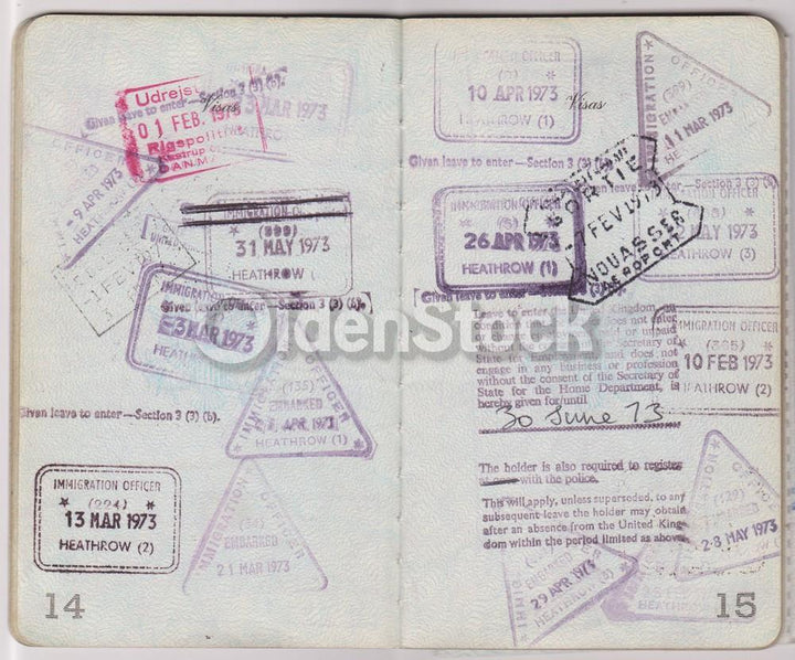 American Man Vintage Cancelled US Passport - Stamps to Czechoslovakia Romania