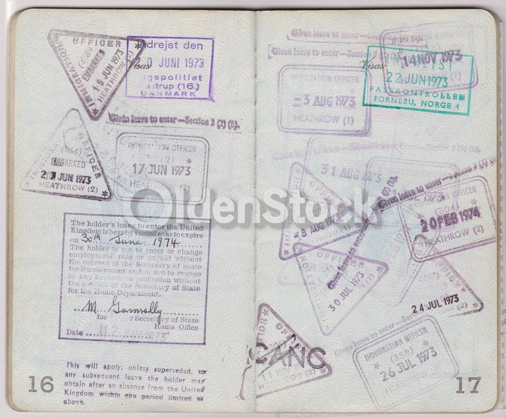 American Man Vintage Cancelled US Passport - Stamps to Czechoslovakia Romania