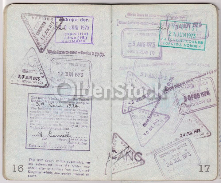 American Man Vintage Cancelled US Passport - Stamps to Czechoslovakia Romania