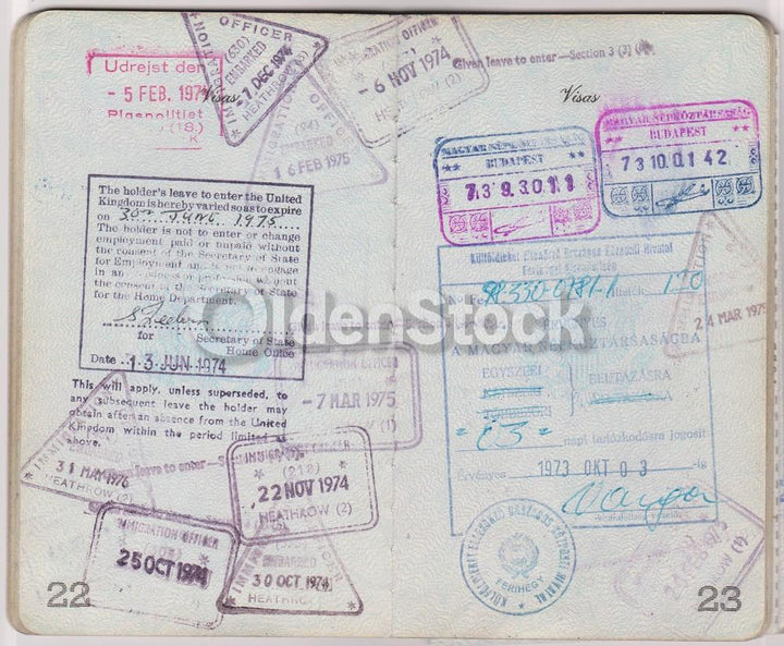 American Man Vintage Cancelled US Passport - Stamps to Czechoslovakia Romania