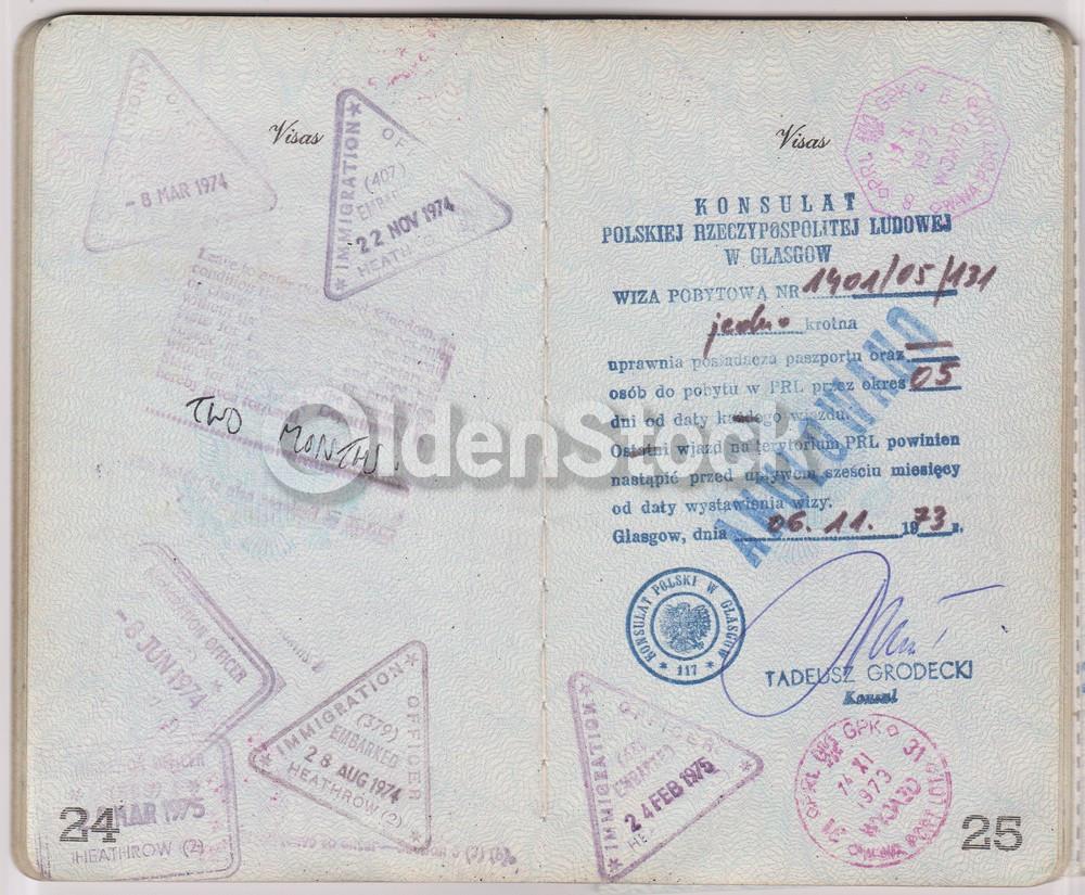 American Man Vintage Cancelled US Passport - Stamps to Czechoslovakia Romania