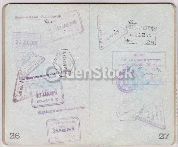 American Man Vintage Cancelled US Passport - Stamps to Czechoslovakia Romania