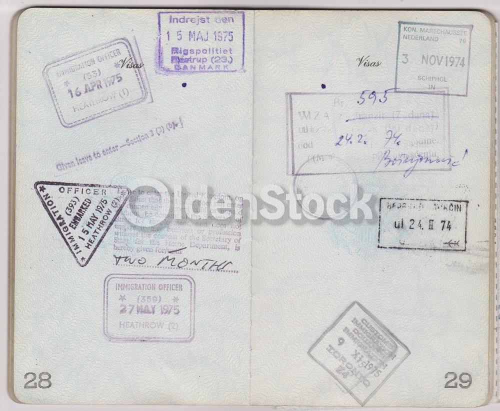 American Man Vintage Cancelled US Passport - Stamps to Czechoslovakia Romania