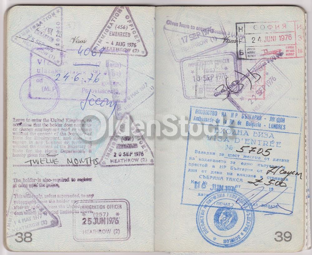 American Man Vintage Cancelled US Passport - Stamps to Czechoslovakia Romania