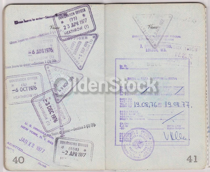 American Man Vintage Cancelled US Passport - Stamps to Czechoslovakia Romania