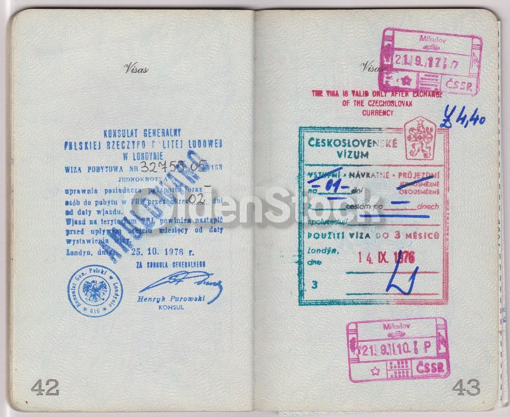 American Man Vintage Cancelled US Passport - Stamps to Czechoslovakia Romania