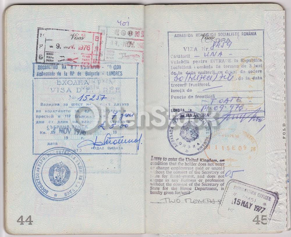 American Man Vintage Cancelled US Passport - Stamps to Czechoslovakia Romania