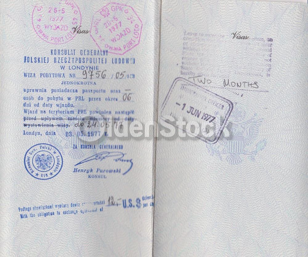 American Man Vintage Cancelled US Passport - Stamps to Czechoslovakia Romania