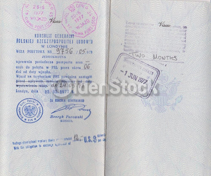 American Man Vintage Cancelled US Passport - Stamps to Czechoslovakia Romania