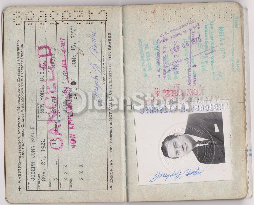 American Man Vintage Cancelled US Passport - Stamps to Czechoslovakia Romania