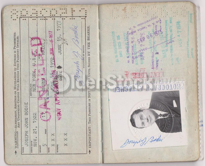 American Man Vintage Cancelled US Passport - Stamps to Czechoslovakia Romania