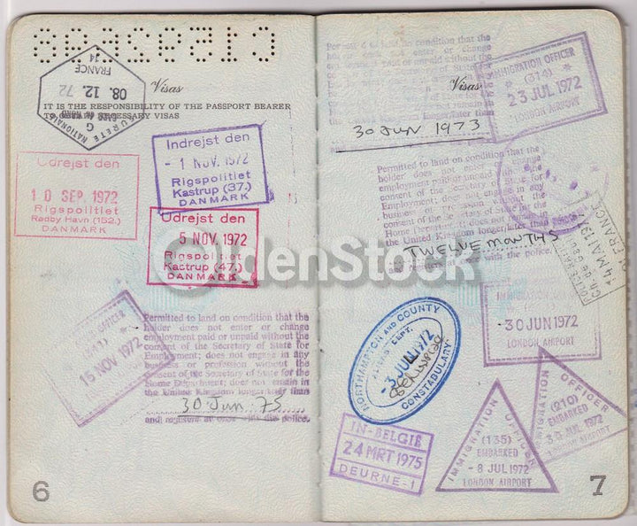 American Man Vintage Cancelled US Passport - Stamps to Czechoslovakia Romania