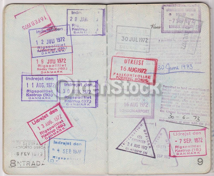 American Man Vintage Cancelled US Passport - Stamps to Czechoslovakia Romania