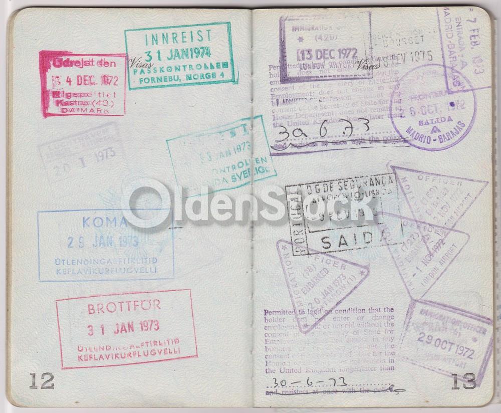 American Man Vintage Cancelled US Passport - Stamps to Czechoslovakia Romania