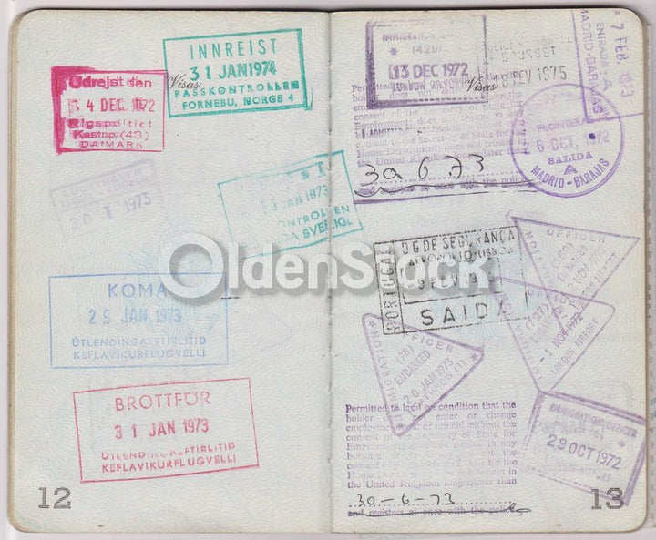 American Man Vintage Cancelled US Passport - Stamps to Czechoslovakia Romania