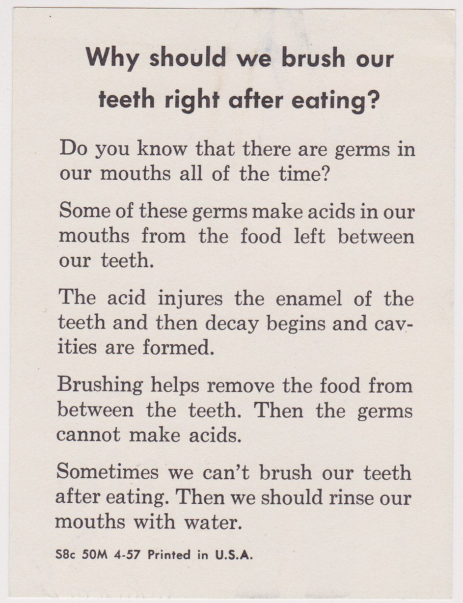 Why We Should Brush Our Teeth Cute Little Boy & Dog Vintage Dentists Office PSA Advertising Mini Poster
