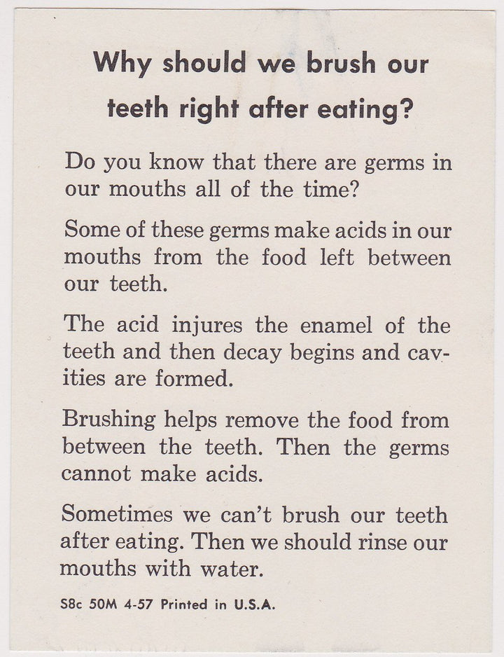 Why We Should Brush Our Teeth Cute Little Boy & Dog Vintage Dentists Office PSA Advertising Mini Poster